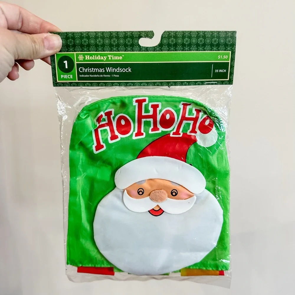 VTG New Holiday Time Christmas Santa Windsock Decor‎ 35